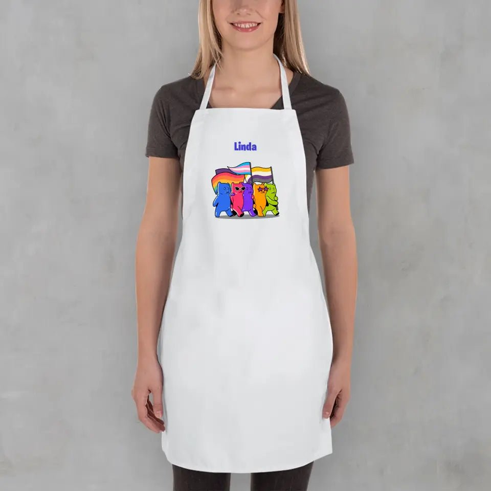 Pride mintás kötény saját névvel - Bogreguru