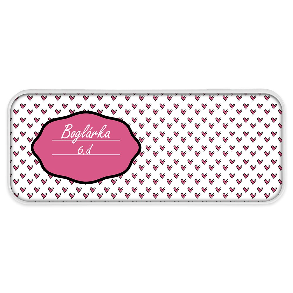 Szivecske mintás fém tolltartó 2 - Bogreguru