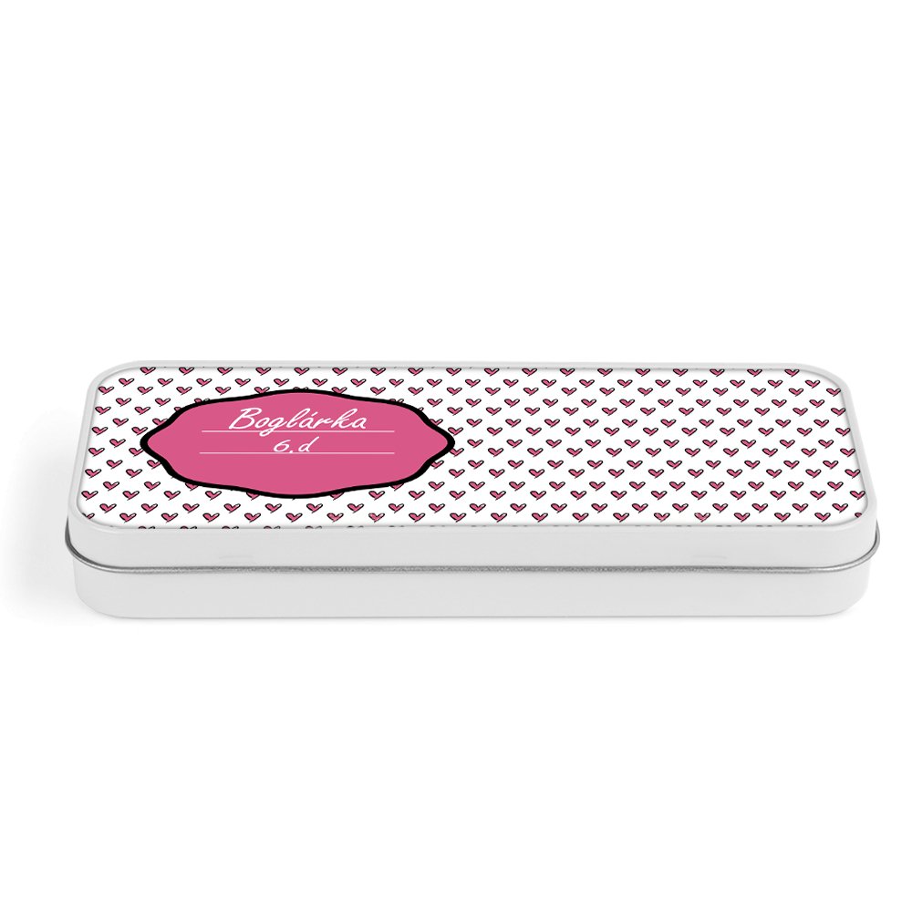 Szivecske mintás fém tolltartó 2 - Bogreguru