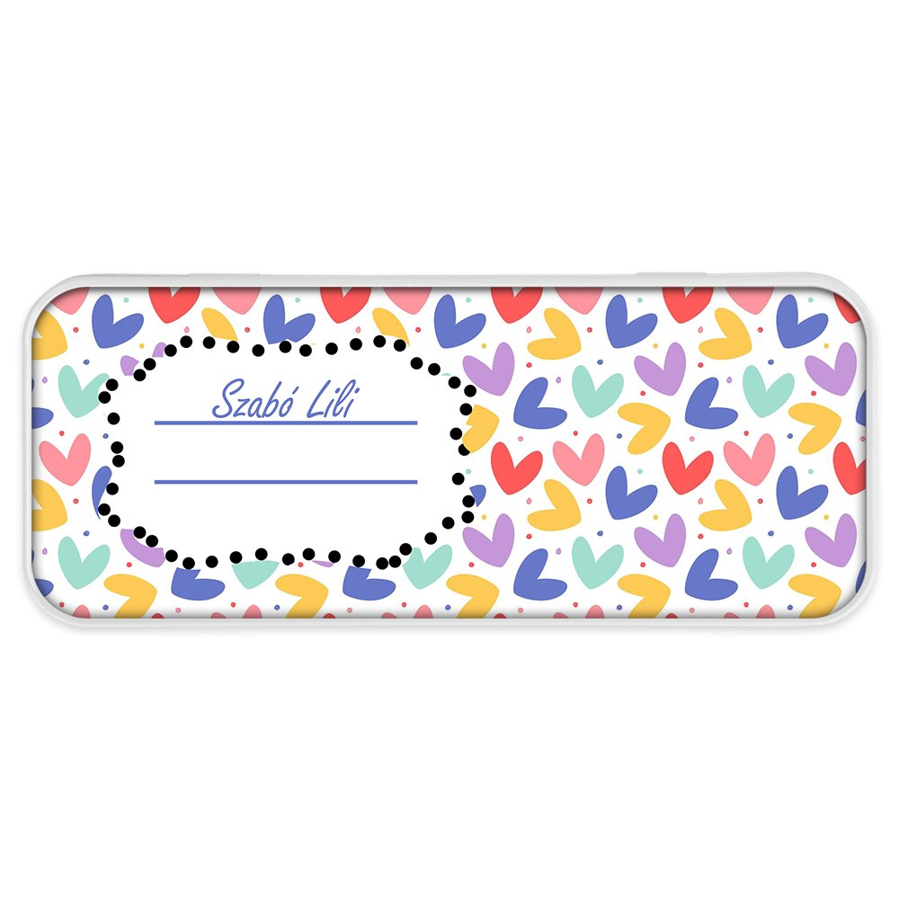 Szivecske mintás fém tolltartó - Bogreguru