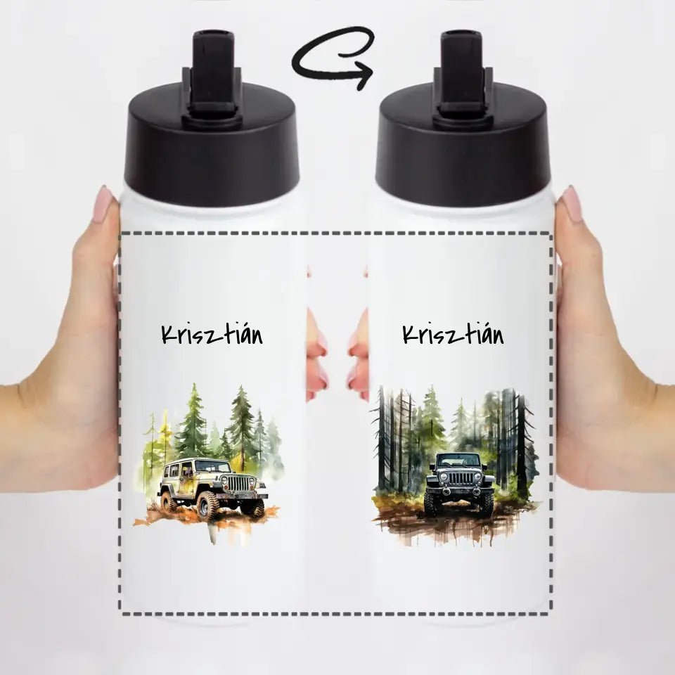 Szívószálas autós kulacs névvel - Bogreguru