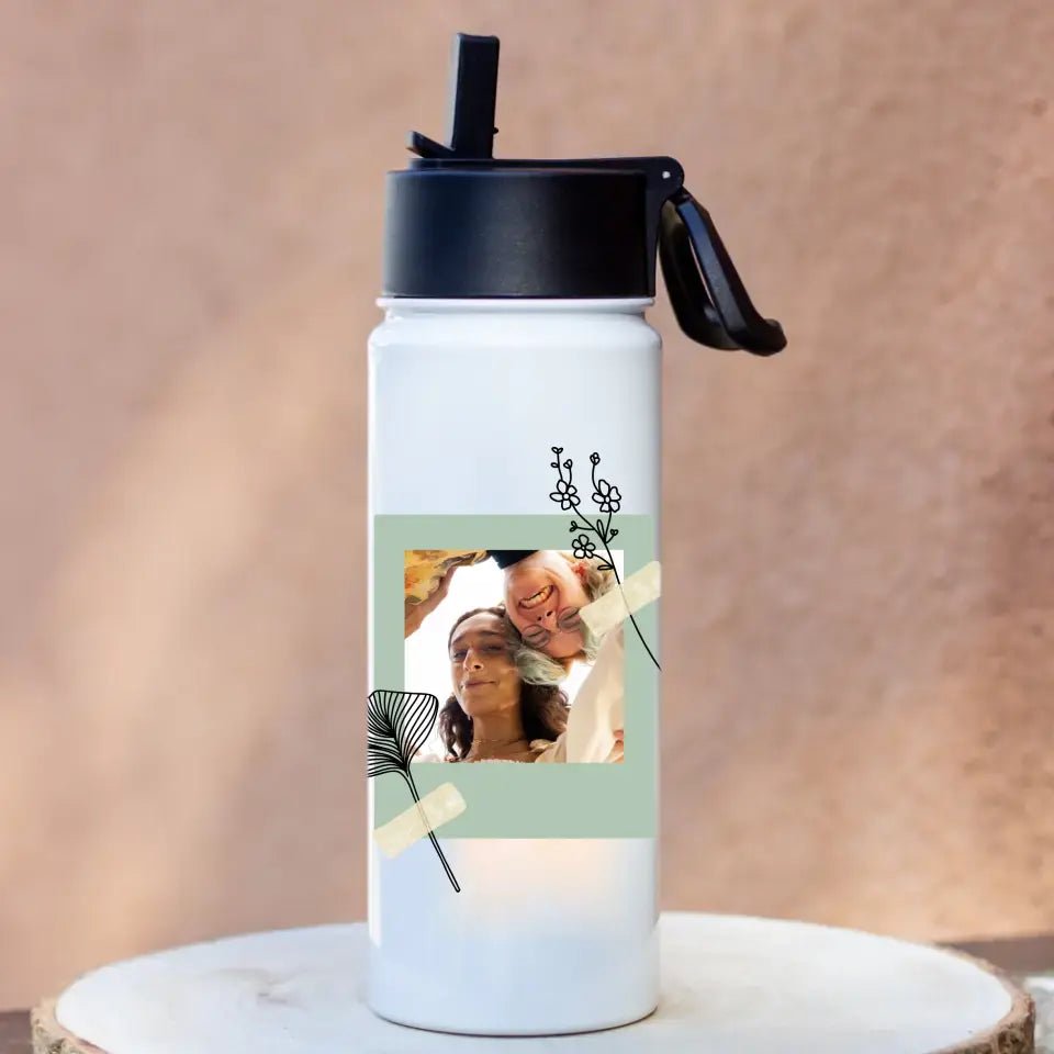 Szívószálas fényképes kulacs - Bogreguru