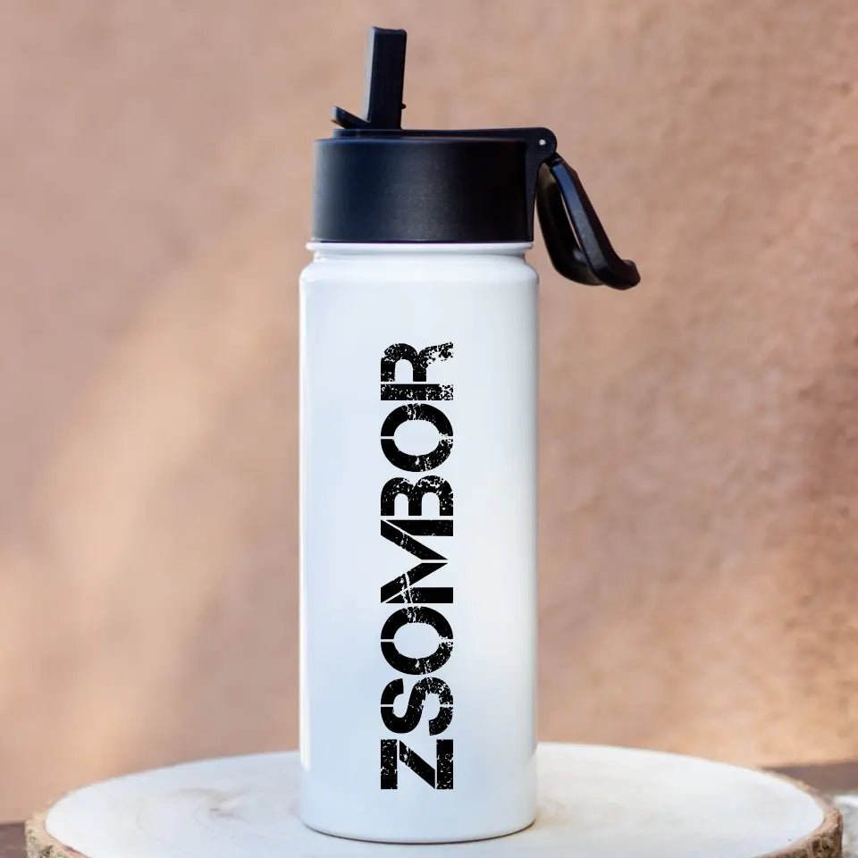 Szívószálas kulacs egyedi névvel - Bogreguru