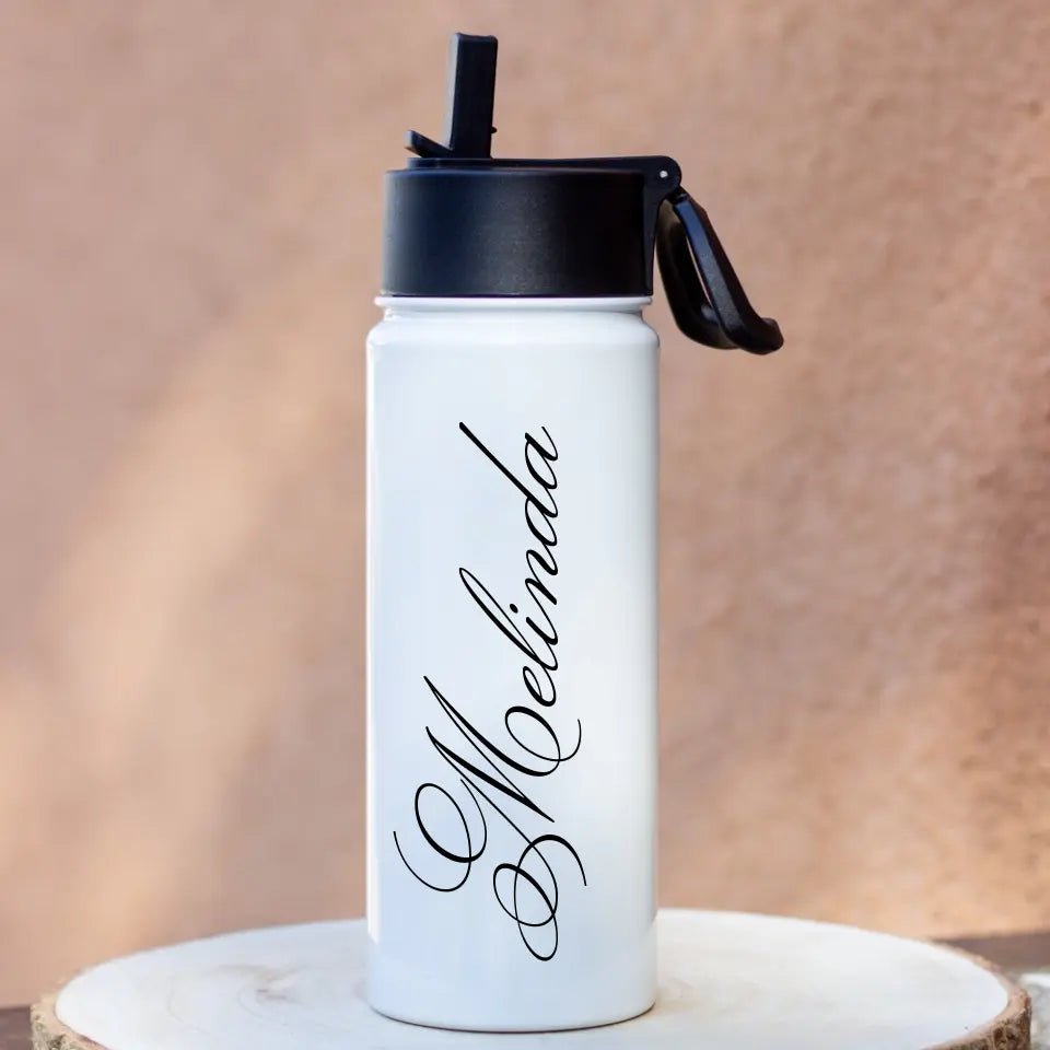 Szívószálas kulacs saját névvel - Bogreguru