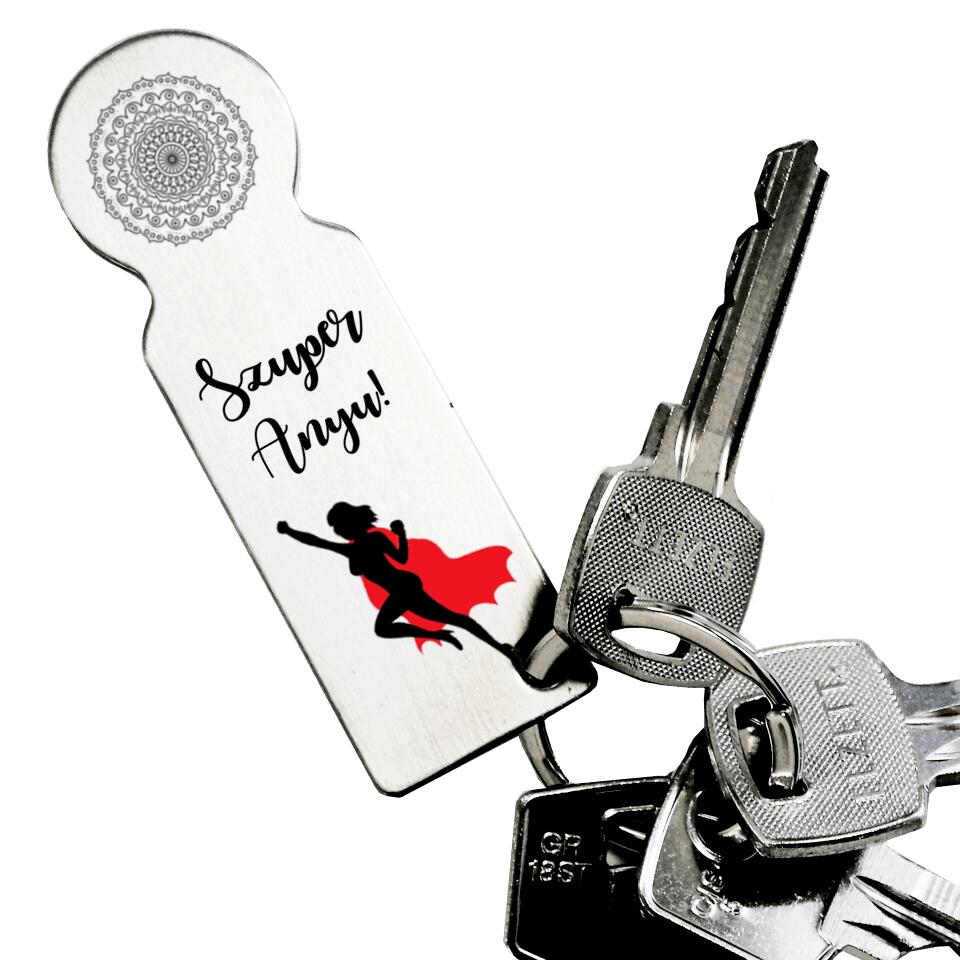 Szuper Anyu bevásárlókocsi érme kulcstartó - Bogreguru