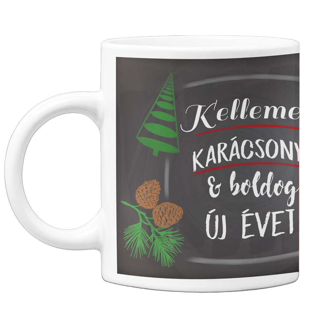 Karácsonyi szürke mintás bögre