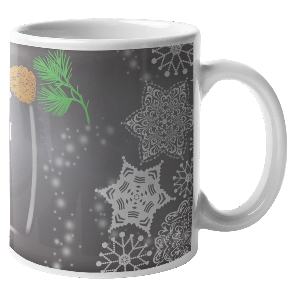 Karácsonyi szürke mintás bögre