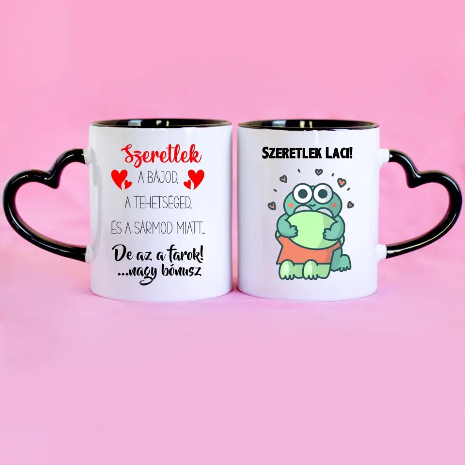 Valentin napi vicces szív fülű bögre - Bogreguru