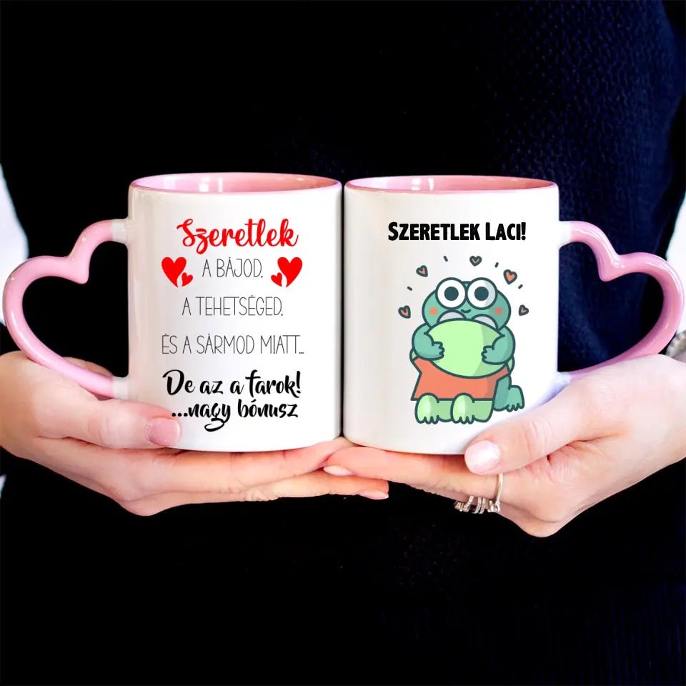 Valentin napi vicces szív fülű bögre - Bogreguru