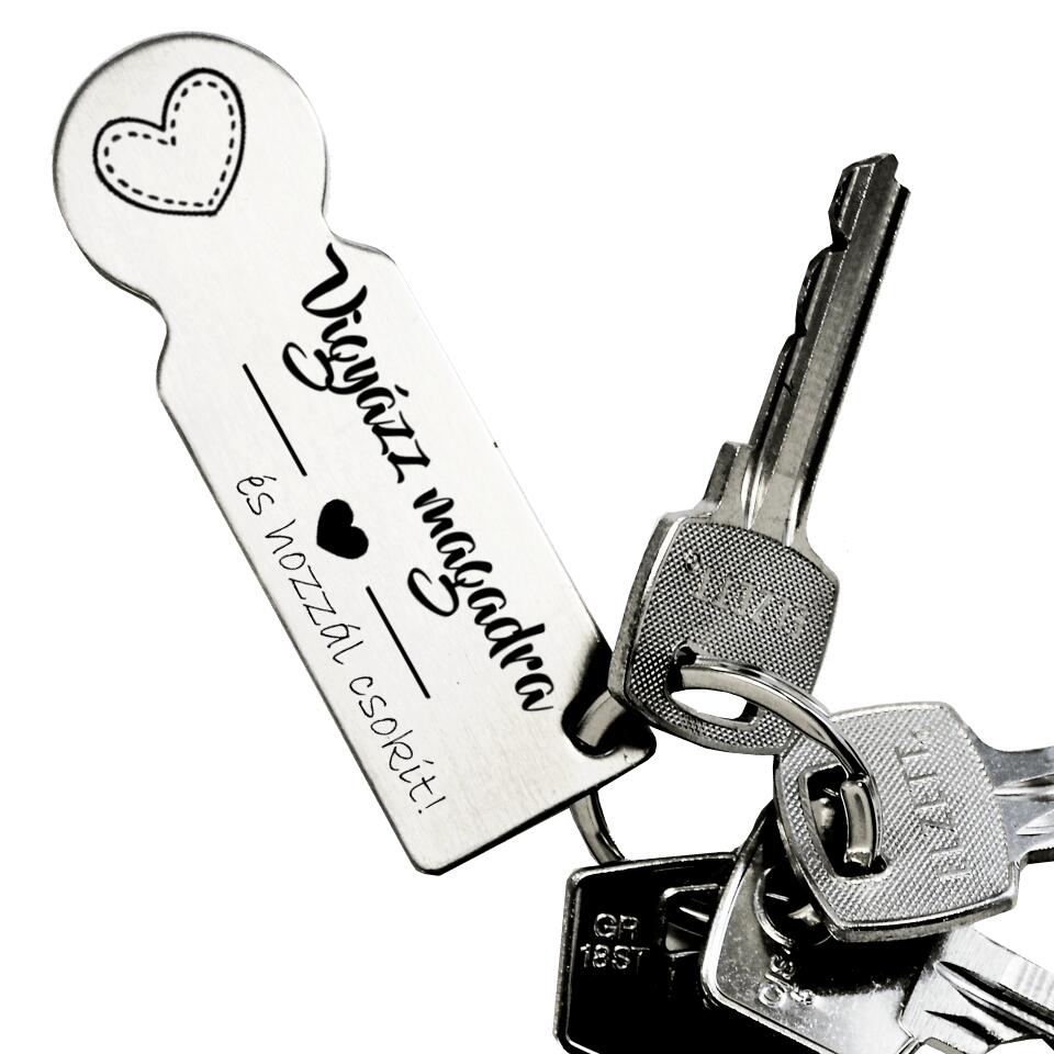 Vigyázz magadra bevásárlókocsi érme kulcstartó - Bogreguru