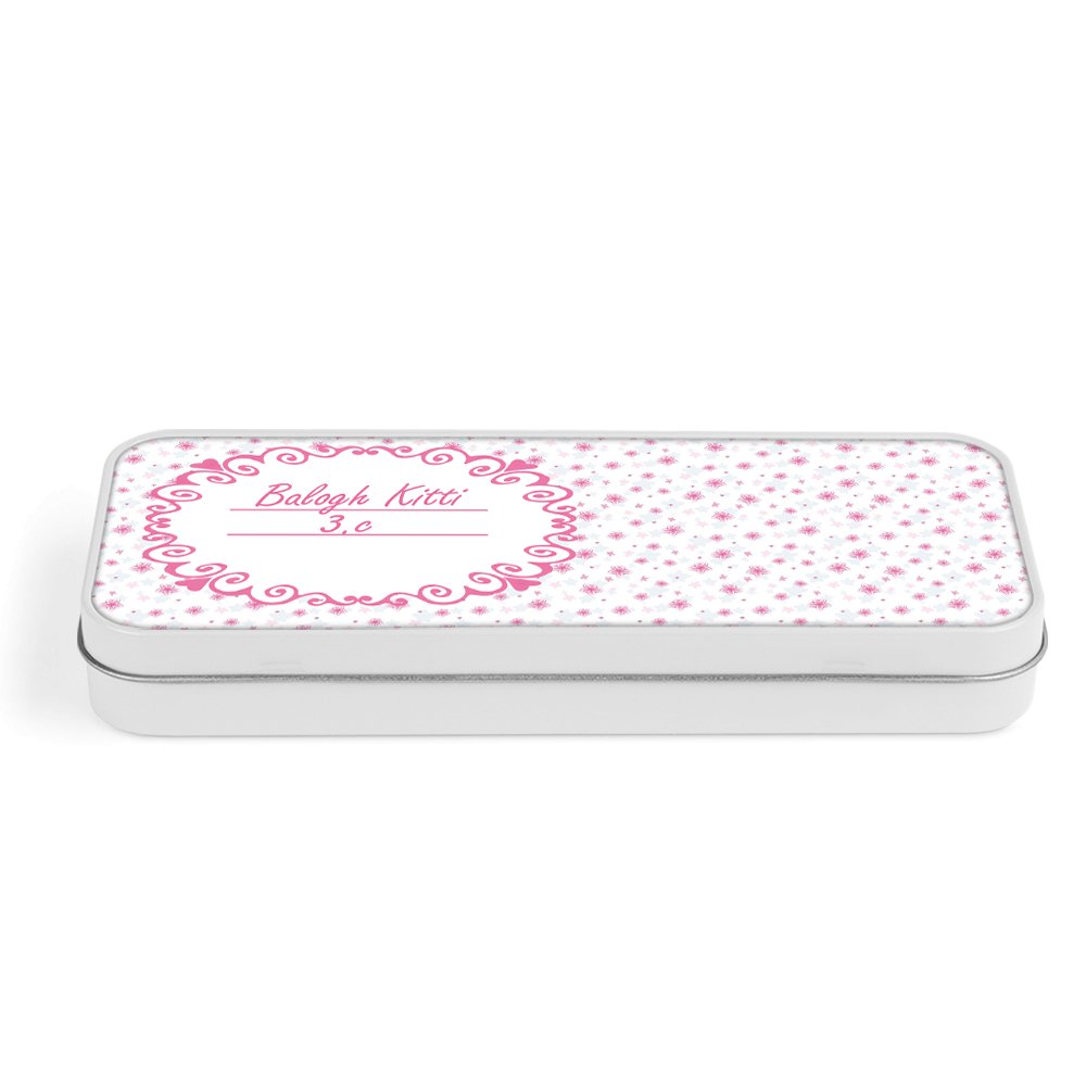 Virág mintás fém tolltartó - Bogreguru