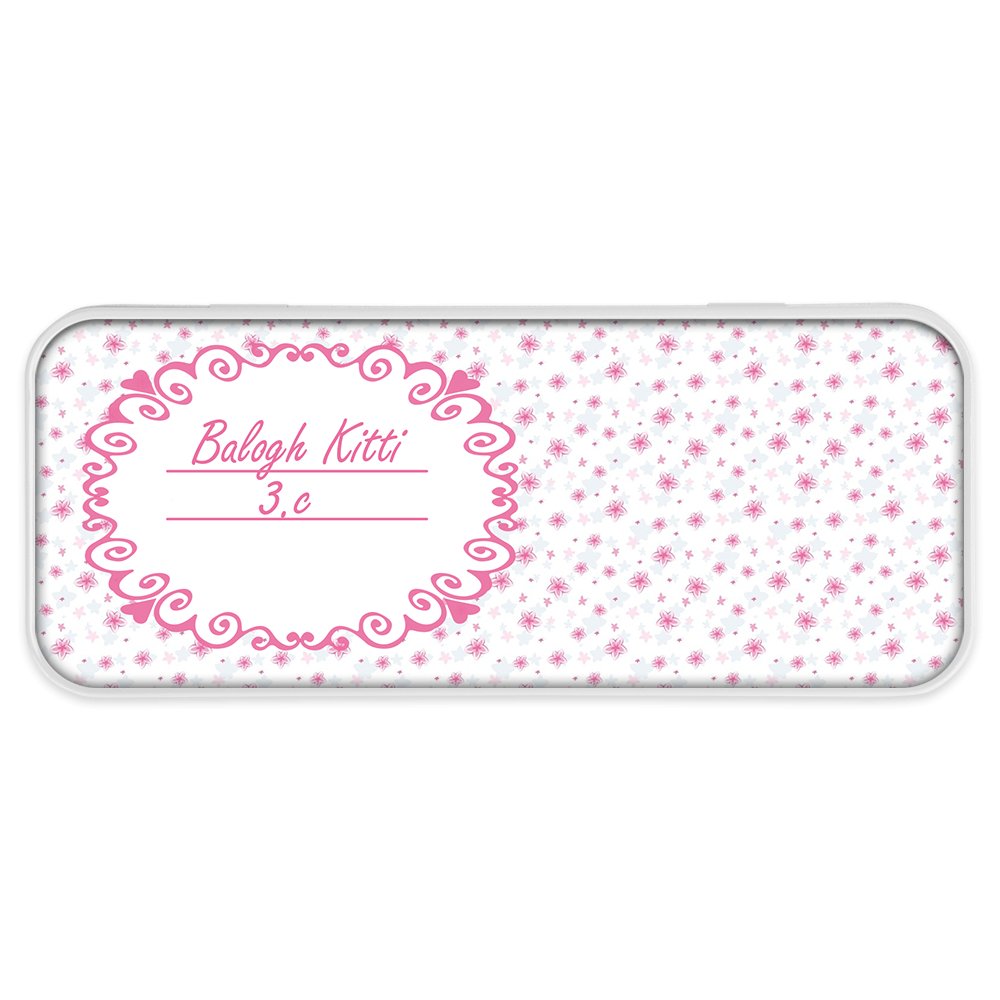 Virág mintás fém tolltartó - Bogreguru