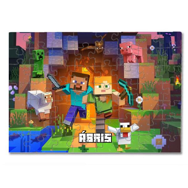 Minecraft puzzle egyedi névvel