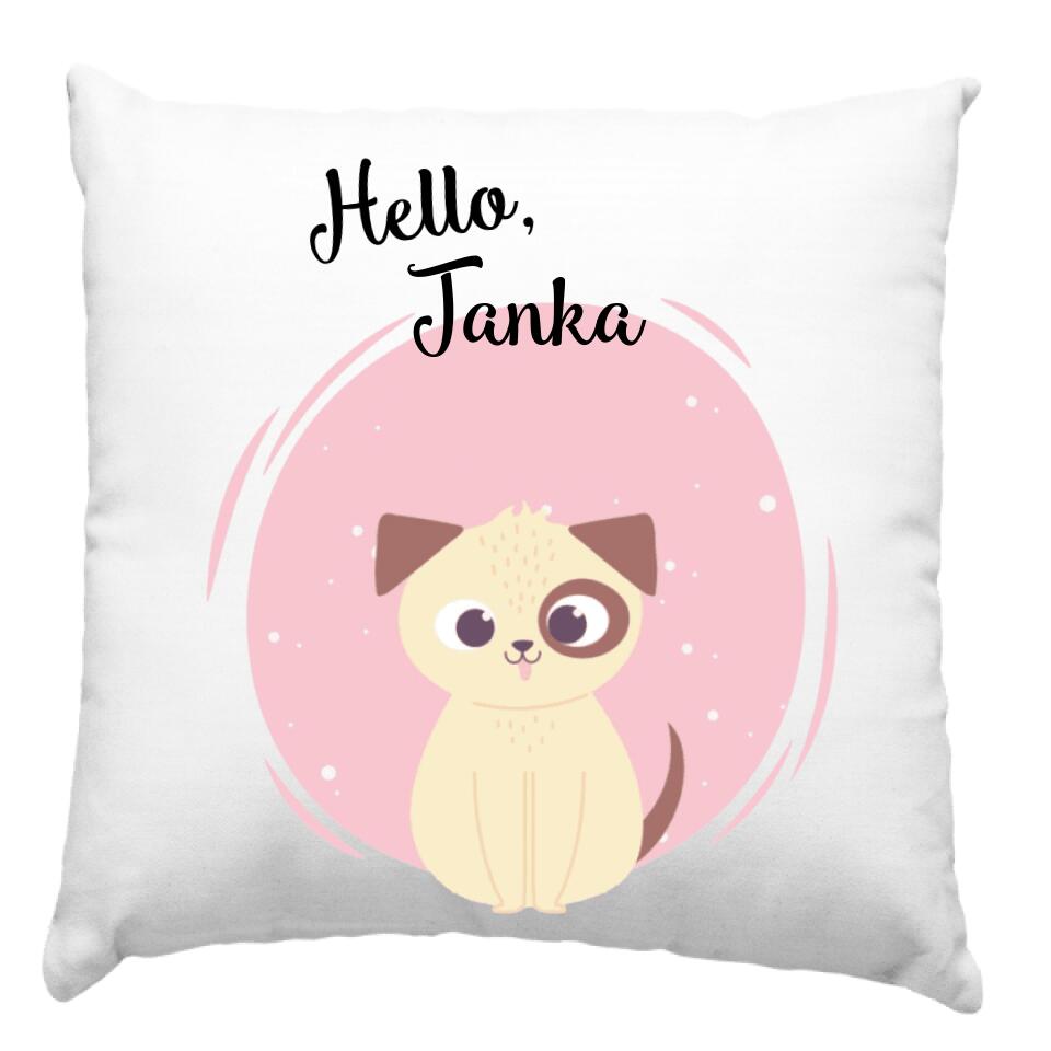 Hello állatos egyedi neves párna