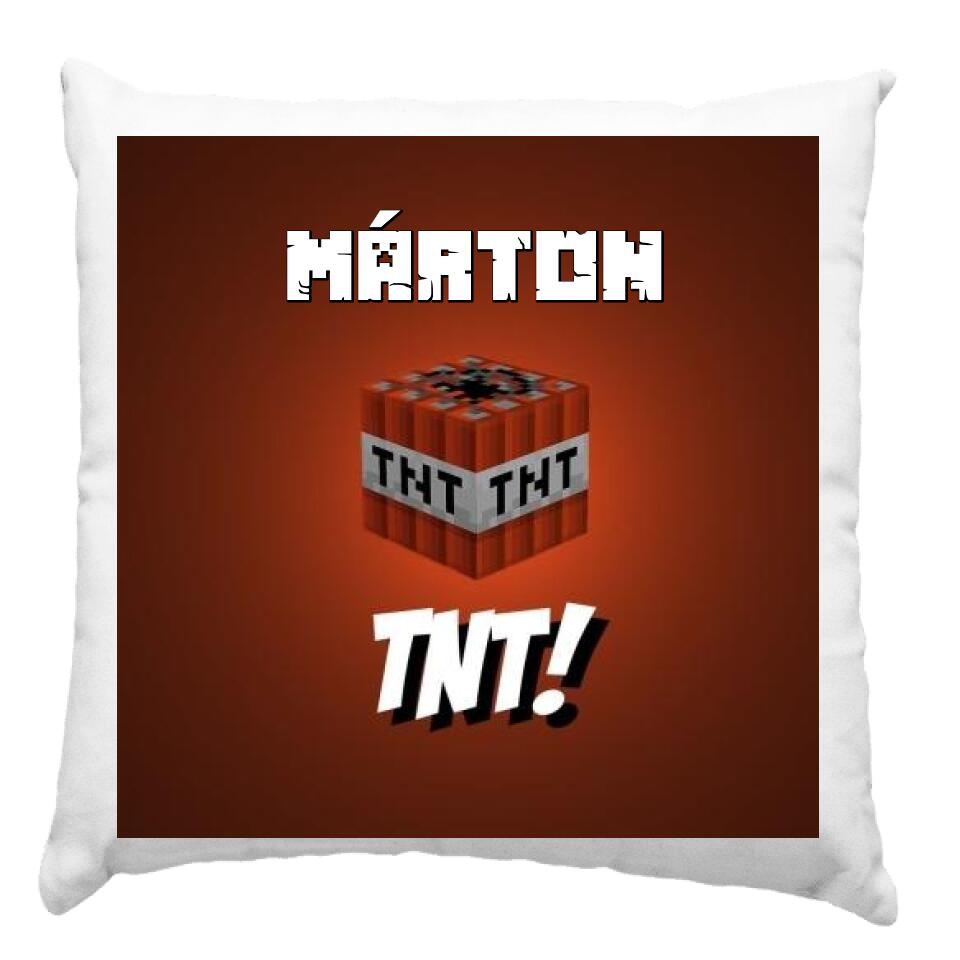 Minecraft TNT párna saját névvel, választható mintával