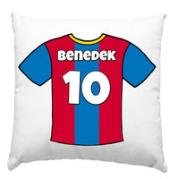 Foci mezes párna egyedi névvel és számmal
