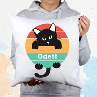 Street Art macskás párna egyedi névvel