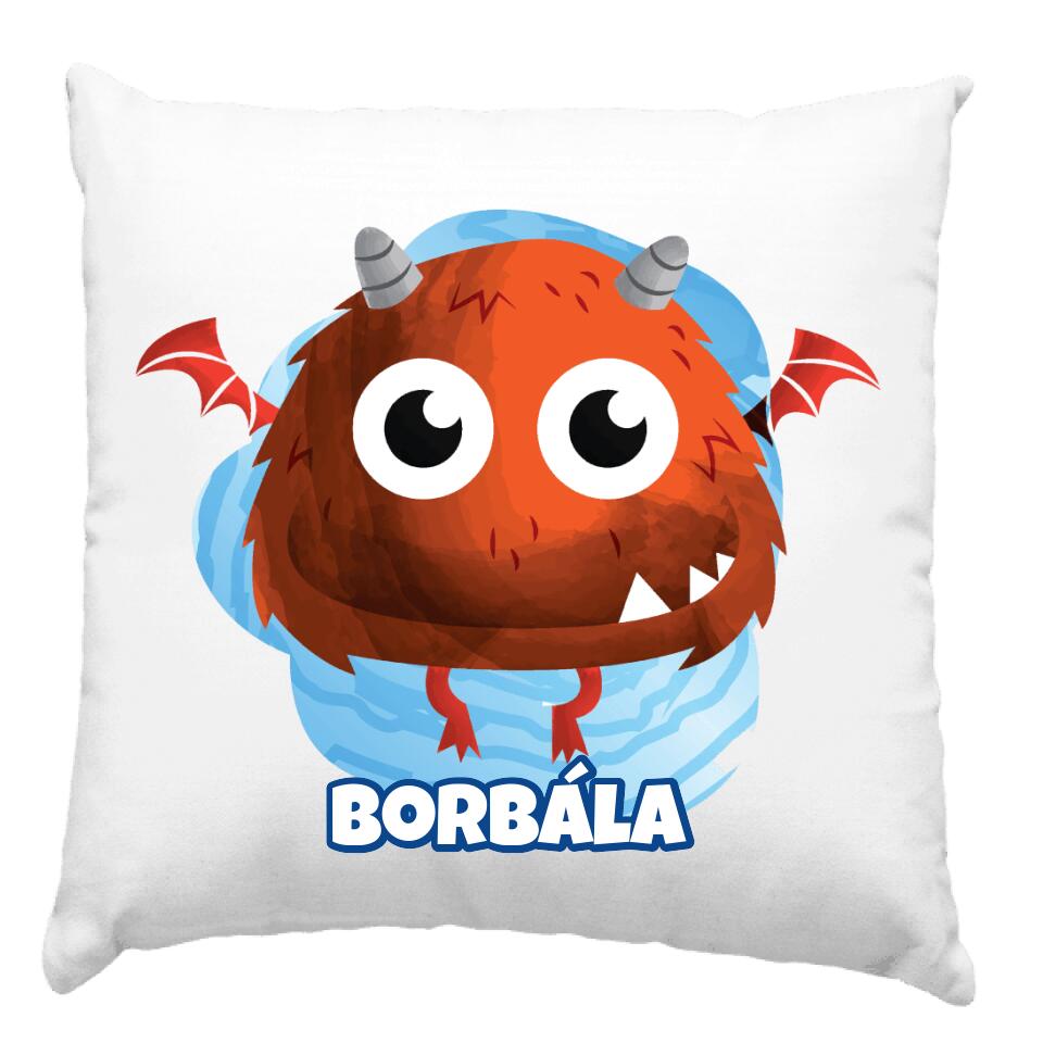 Szörnyes díszpárna saját névvel gyerekeknek