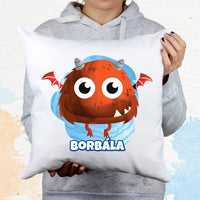 Szörnyes díszpárna saját névvel gyerekeknek