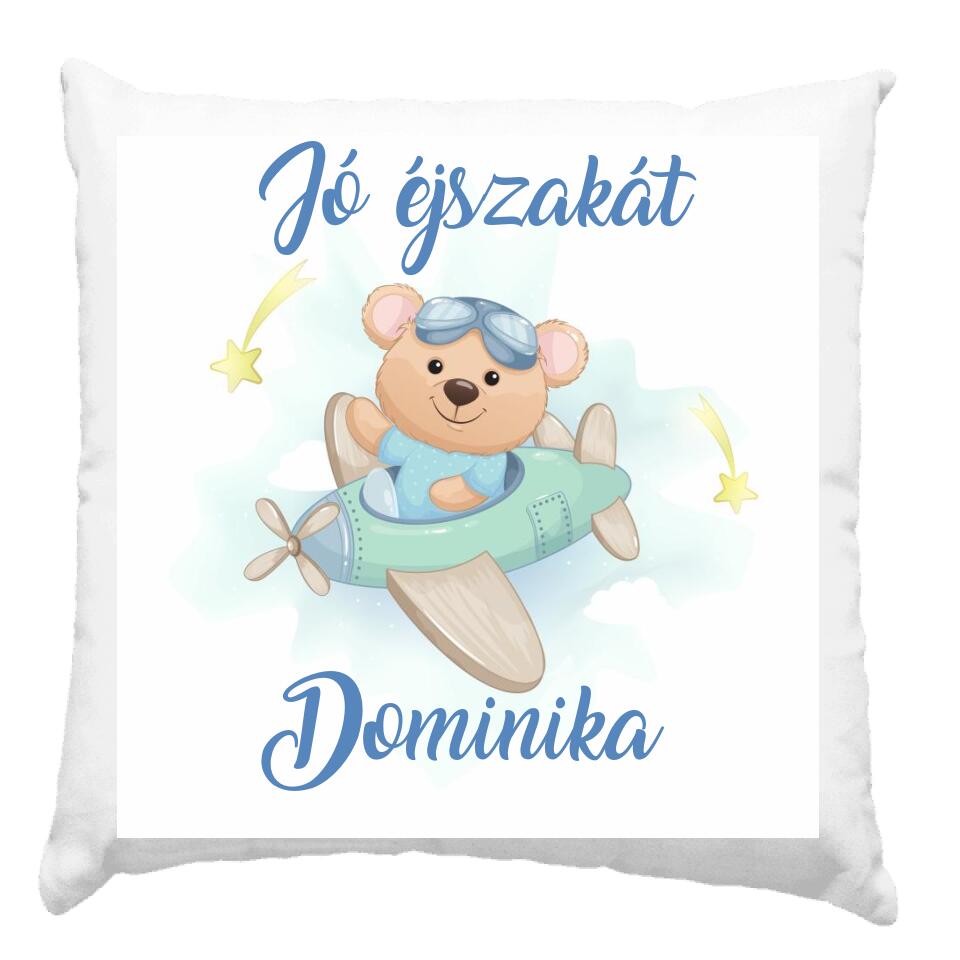 Szundi párna macival és saját névvel gyerekeknek