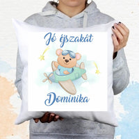 Szundi párna macival és saját névvel gyerekeknek