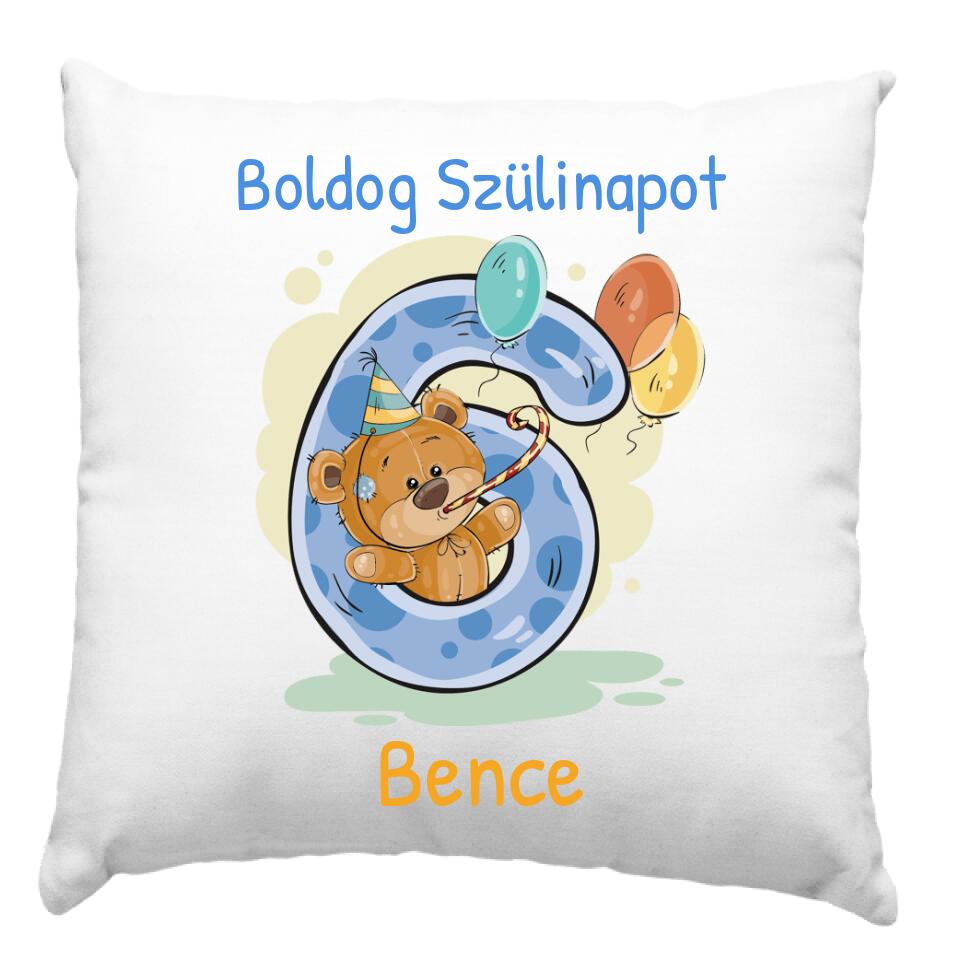 Születésnapi macis párna