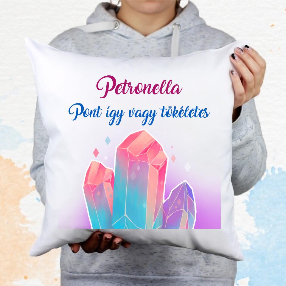 Kristályos párna saját névvel és pozitív üzenettel