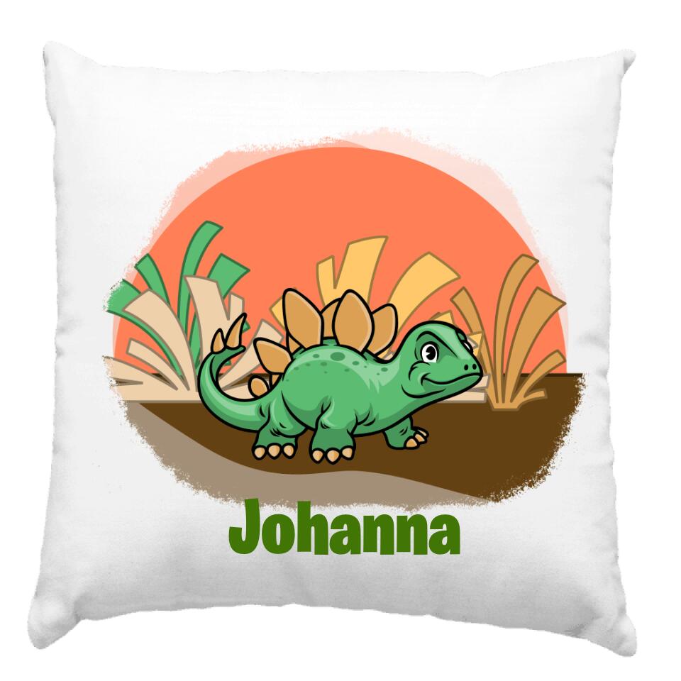 Dinoszauruszos párna saját névvel gyerekeknek