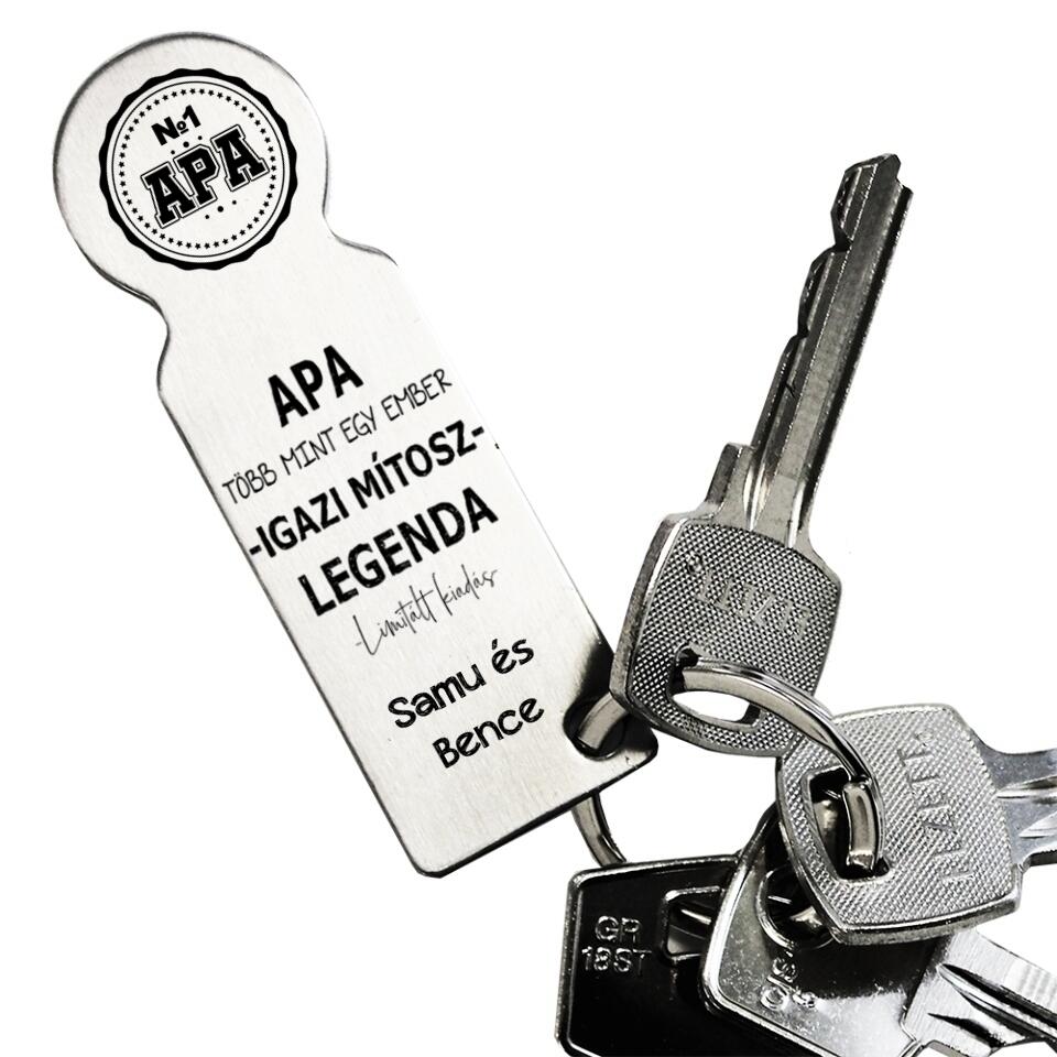 Apa igazi mítosz bevásárlókocsi érme kulcstartó