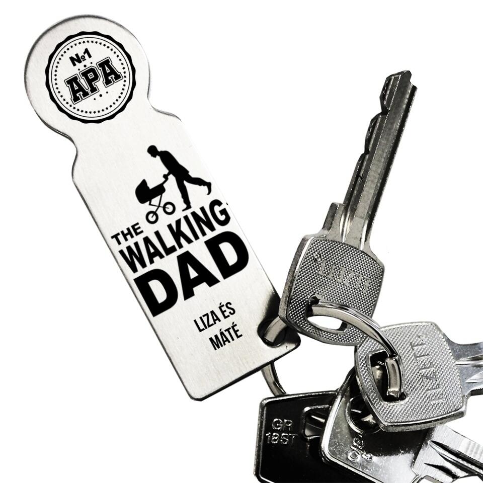 The walking dad bevásárlókocsi érme kulcstartó