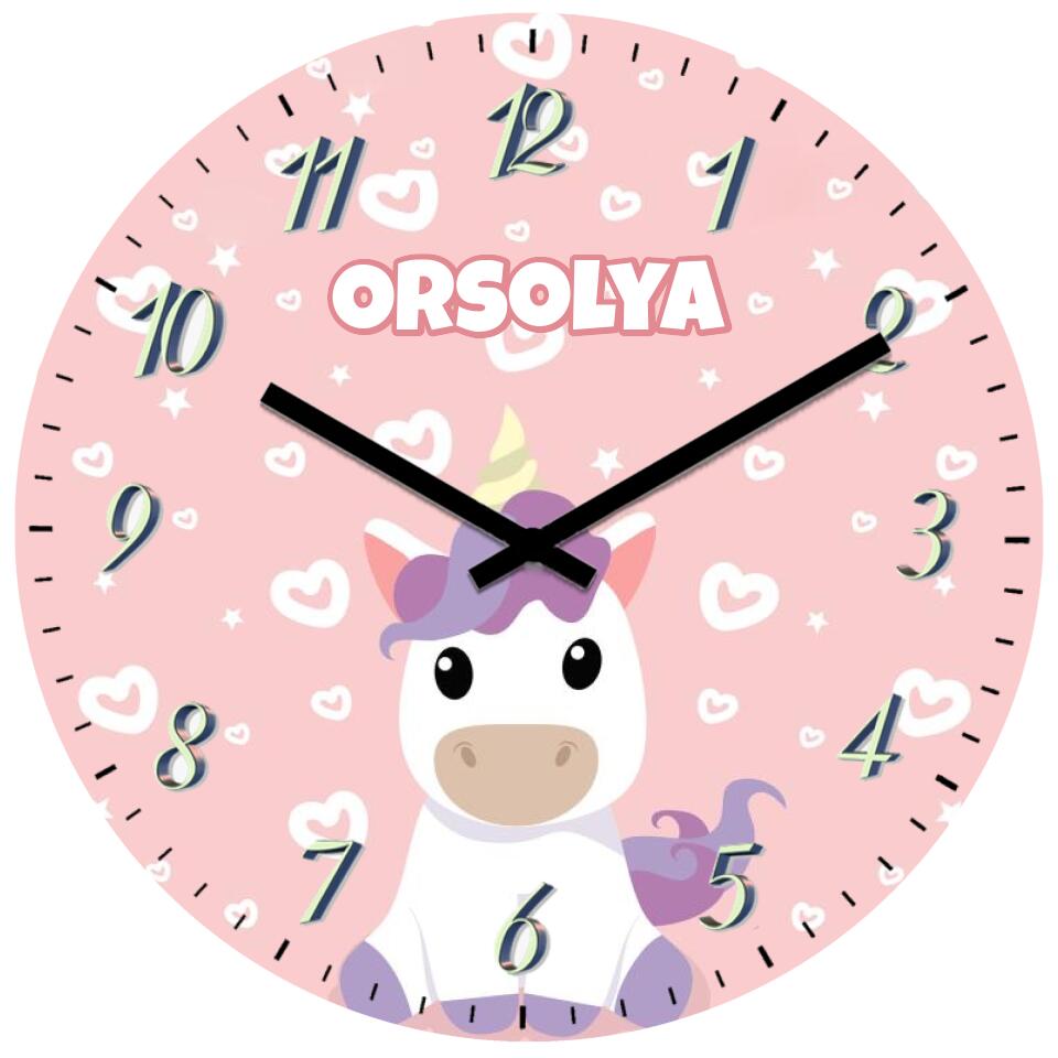 Unikornis mintás falióra gyerekeknek