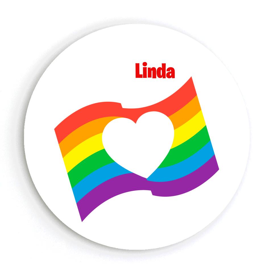 Pride szíves szivárványos mágnes névvel