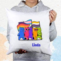 Pride állatos szivárványos párna névvel