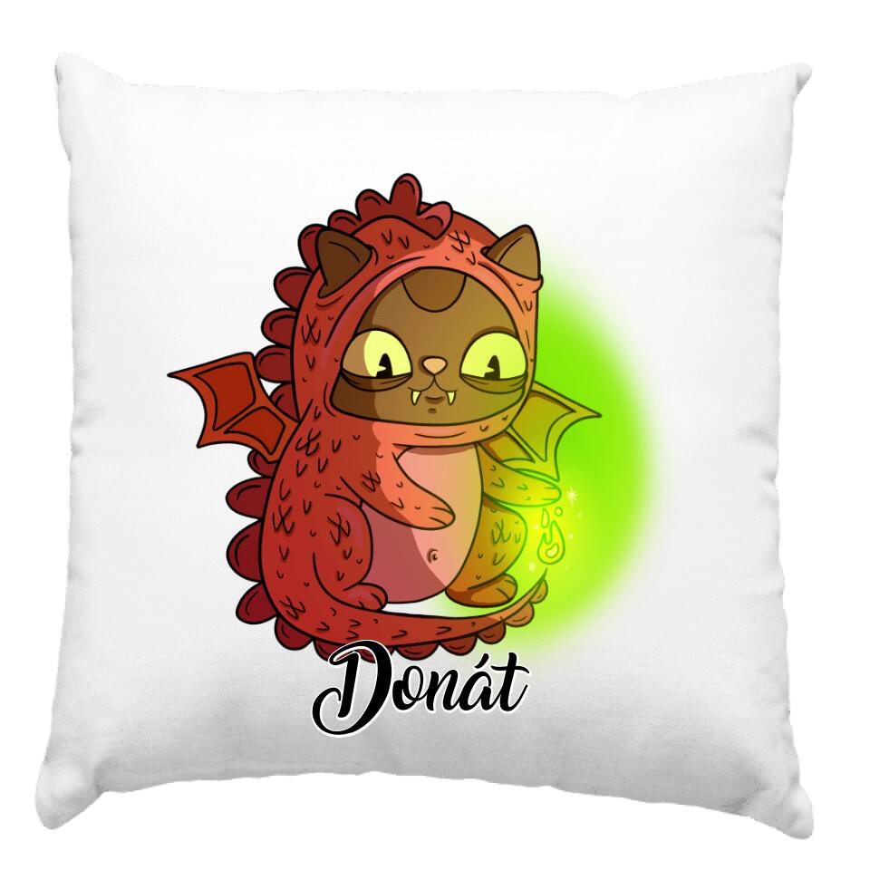 Macskás ajándék párna névvel