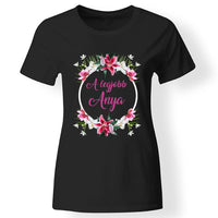 Virágos póló egyedi felirattal