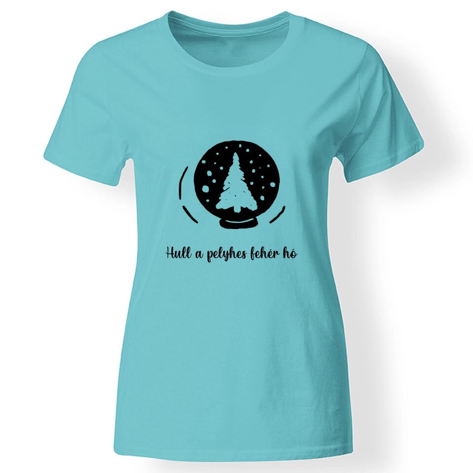 Karácsonyi póló szerkeszthető felirattal nőknek