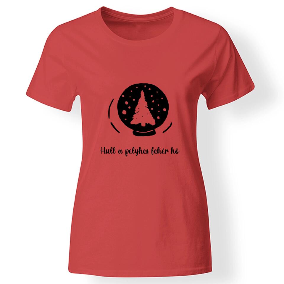 Karácsonyi póló szerkeszthető felirattal nőknek