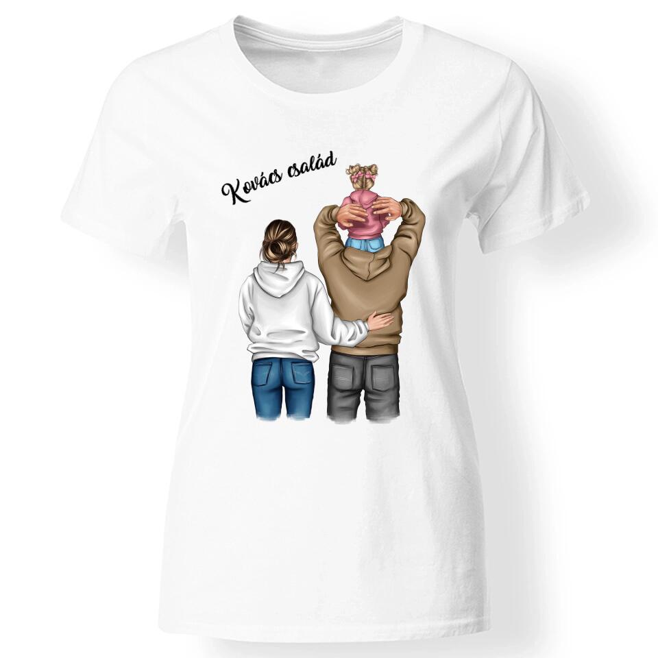 Család kislánnyal női póló