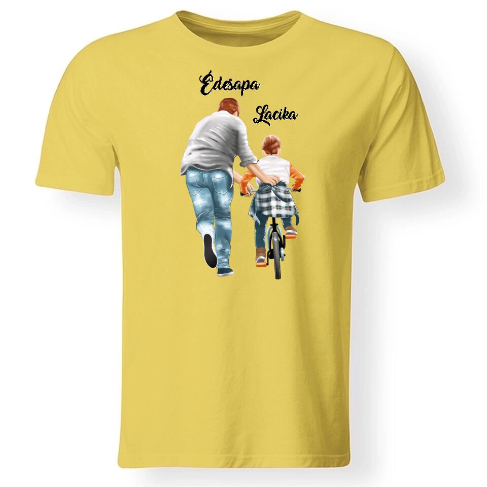 Apa-fia biciklis póló