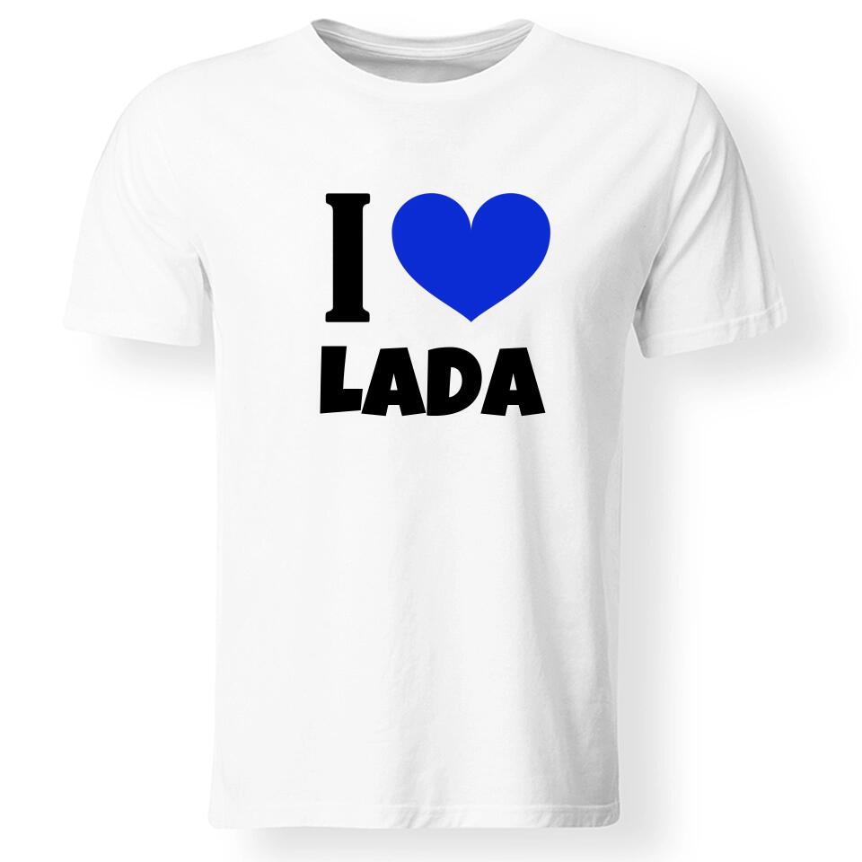 I love egyedi feliratos férfi póló