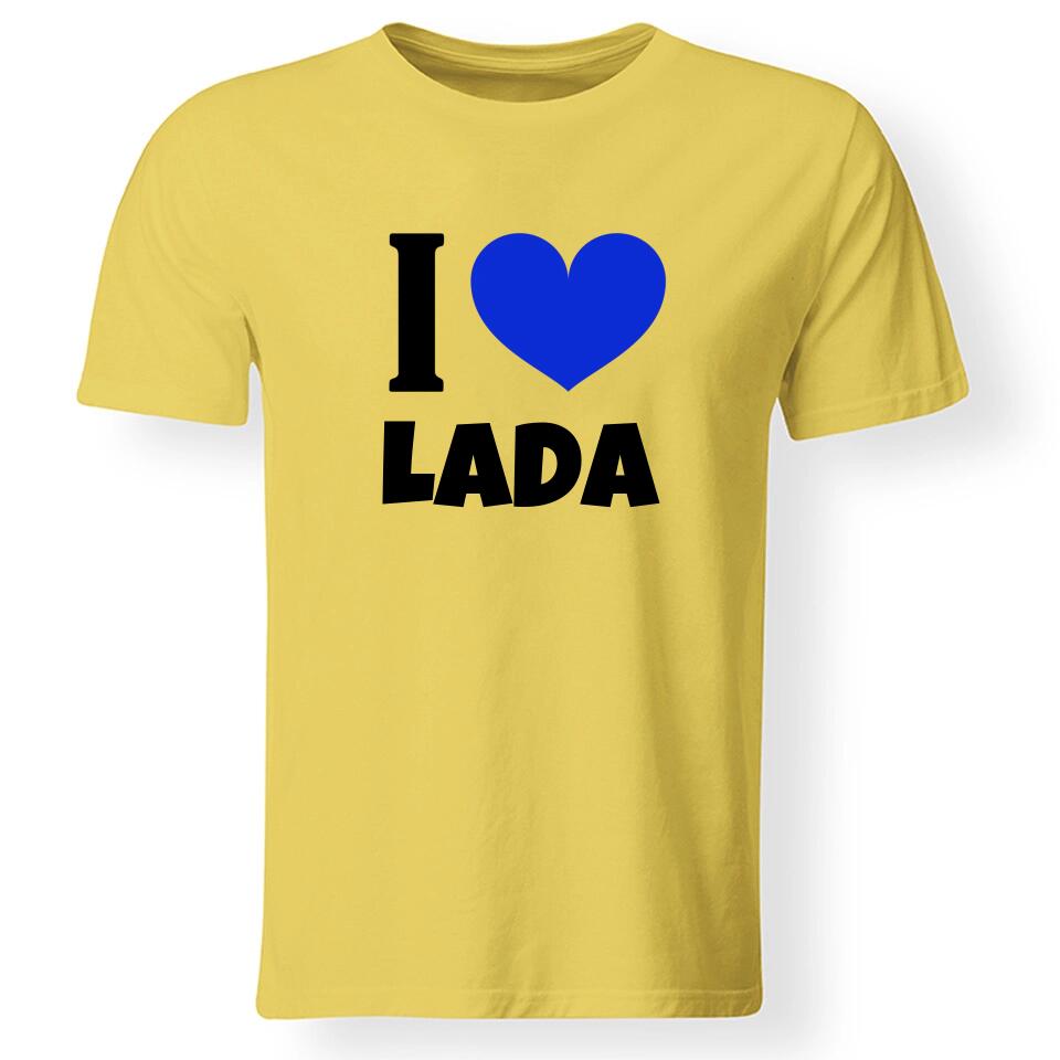 I love egyedi feliratos férfi póló