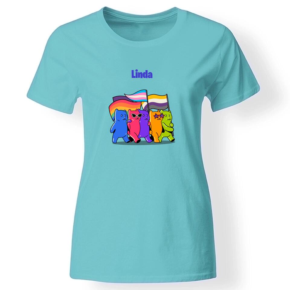Pride figurás női póló türkiz