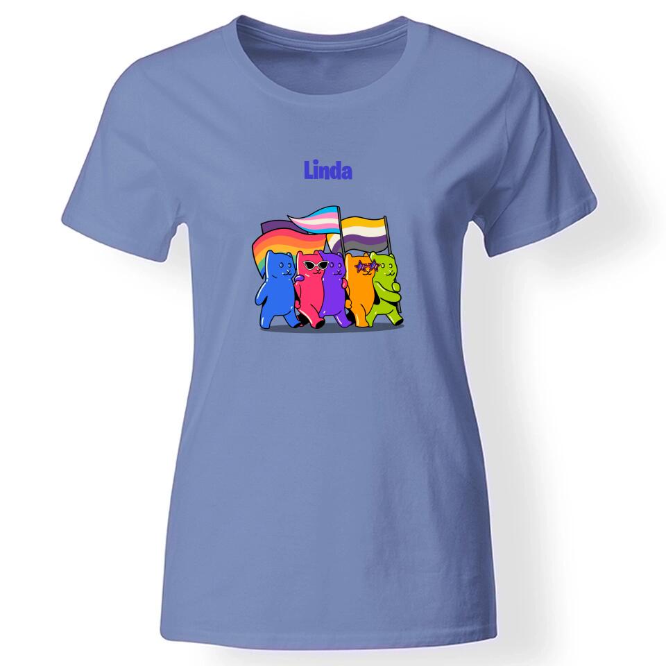 Pride figurás női póló kék