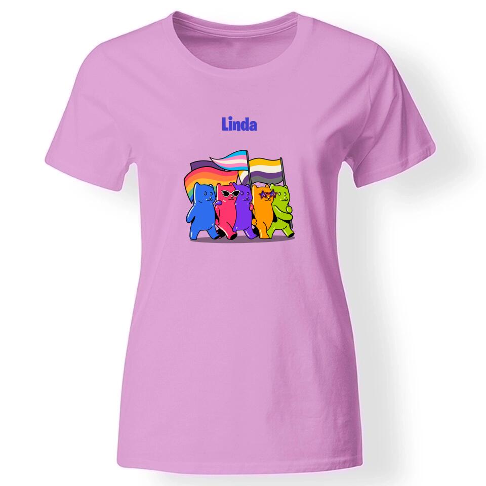 Pride figurás női póló rózsaszín