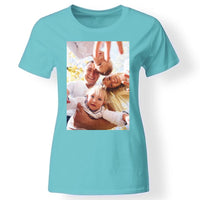 Egyedi képes női póló türkiz