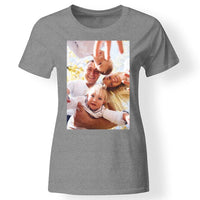 Egyedi képes női póló szürke