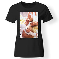 Egyedi képes női póló fekete