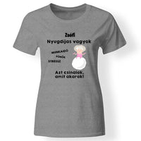 Vicces nyugdíjas póló női szürke