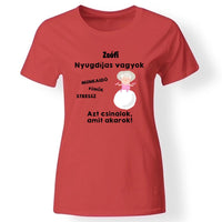 Vicces nyugdíjas póló női piros