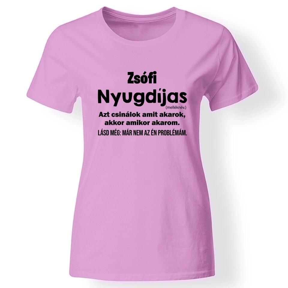 Nyugdíjas póló női rózsaszín